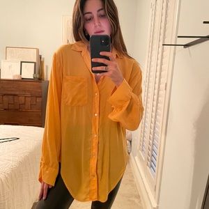 Zara Long Sleeve Top in orange - S
